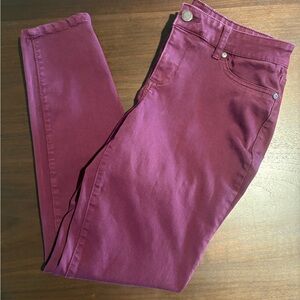 Maurice’s Burgundy Stretchy Skinny Jeans